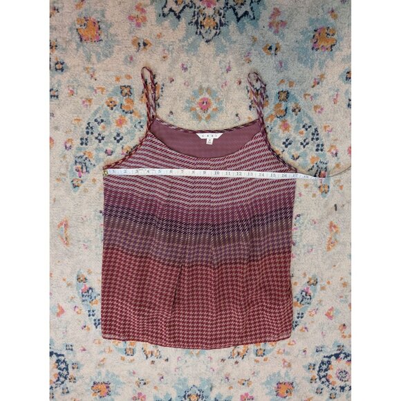 Cabi Pleated Red Purple White Houndstooth Camisole Style #555 - Medium - Picture 5 of 8